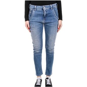 Pepe Jeans, Bovenliggende broek Blauw, Dames, Maat:W28