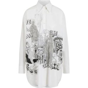 Iceberg, Oversized Shirt met Rome Prints Wit, Dames, Maat:L