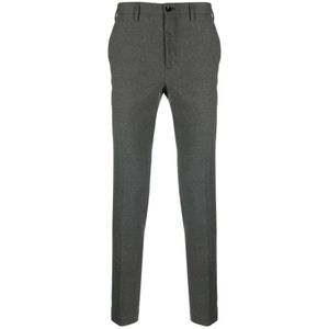 Incotex, Donkergrijze wollen blend broek Grijs, Heren, Maat:M