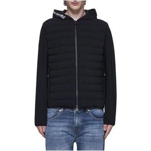 Moncler, Jassen, Heren, Zwart, M, Nylon, Gewatteerde Zwarte Trui