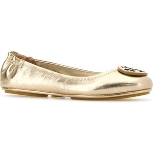 Tory Burch, Schoenen, Dames, Geel, 38 1/2 EU, Gouden Minnie Ballerina's