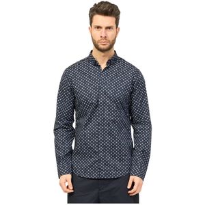 Armani Exchange, Blouses Shirts Blauw, Heren, Maat:XL