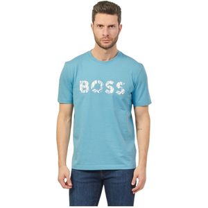 Hugo Boss, Tops, Heren, Blauw, L, T-Shirts