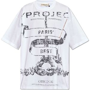 Y/Project, Bedrukt T-shirt Wit, Heren, Maat:M