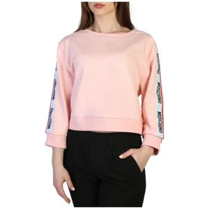 Moschino, Dames Sweatshirt met 3/4 Mouwen uit de Lente/Zomer Collectie Roze, Dames, Maat:M