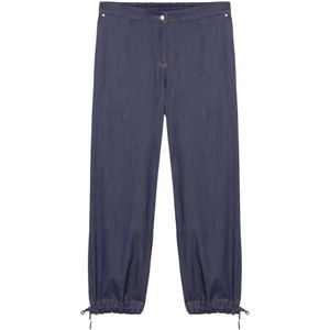 Fiorella Rubino, Jeans, Dames, Blauw, XL, Katoen, Wijde Pijp Trekkoord Jeans