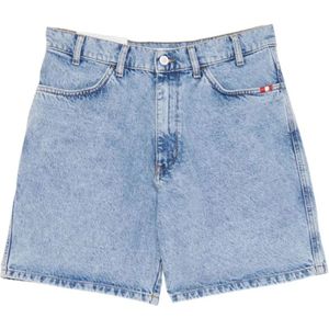 Amish, Denim Bermuda Shorts met Vier Zakken Blauw, Heren, Maat:W33