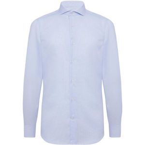 Boggi Milano, Overhemden, Heren, Blauw, L, Katoen, Regular Fit Geruite Katoenen Overhemd