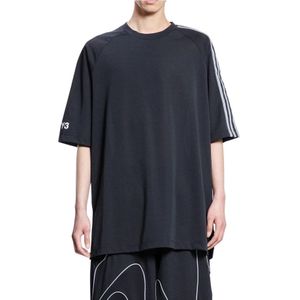 Y-3, Tops, Heren, Zwart, L, Zwarte Ronde Hals Korte Mouw Tee