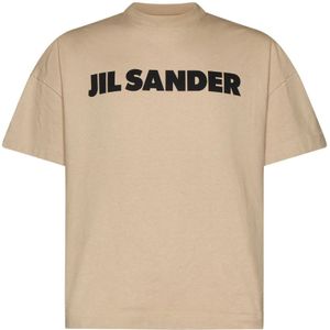 Jil Sander, Tops, Heren, Beige, M, Beige T-shirts en Polos Lichtgewicht Jersey