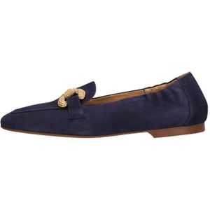 Pedro Miralles, Schoenen, Dames, Blauw, 41 EU, Suède, Blauwe Suède Loafers met Horsbit Detail