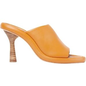 Paloma Barceló, Schoenen, Dames, Oranje, 36 EU, Leer, Stijlvolle Leren Muiltjes