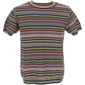 Maison Margiela, Truien, Heren, Veelkleurig, M, Gestreept Gebreid T-shirt in Multikleur