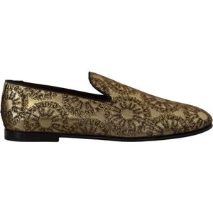 Dolce & Gabbana, Schoenen, Heren, Veelkleurig, 43 EU, Gouden Loafers voor Heren