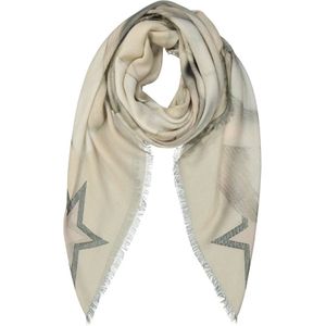 Givenchy, Luxe cashmere foulard met sterrenprint Beige, Dames, Maat:ONE Size