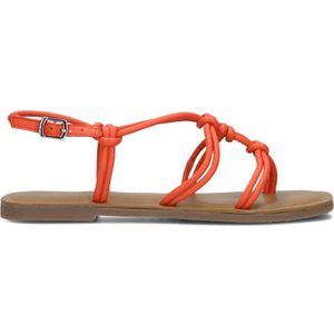 Lina Locchi, Schoenen, Dames, Oranje, 39 EU, Leer, Oranje Leren Strappy Sandalen