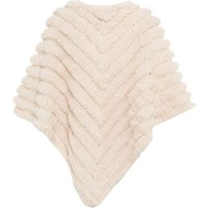 Blugirl, Jassen, Dames, Wit, ONE Size, Witte Faux Fur Poncho Jas