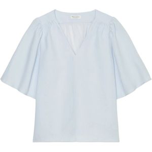 Marc O'Polo, Normale korte mouwen blouse Blauw, Dames, Maat:S