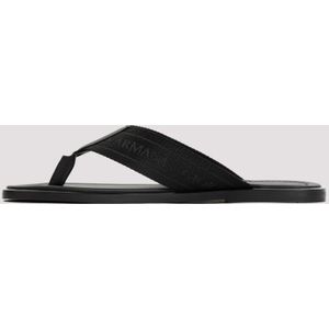 Giorgio Armani, Schoenen, Heren, Zwart, 41 EU, Polyester, Polyester Sandalen Zwart K001 Nero