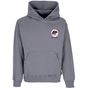 Propaganda, Sweatshirts & Hoodies, Heren, Grijs, L, Katoen, Grijze Trash Hoodie Sweatshirt met lange mouwen