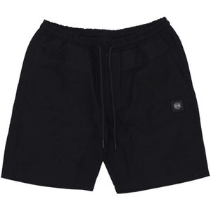 Dolly Noire, Korte broeken, Heren, Zwart, S, Katoen, Zwarte Ripstop Jogger Shorts