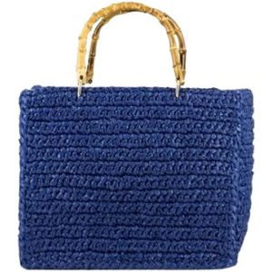 Chica London, Tassen, Dames, Blauw, ONE Size, Bamboe, Tote Bags
