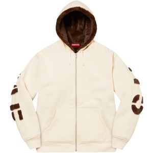 Supreme, Sweatshirts & Hoodies, Heren, Beige, XL, Faux Fur Gevoerde Hoodie