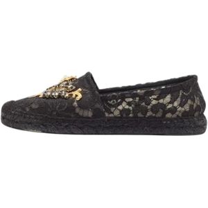 Dolce & Gabbana Pre-owned, Pre-owned Lace flats Zwart, Dames, Maat:40 EU