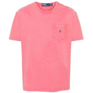 Ralph Lauren, Tops, Heren, Rood, L, Katoen, Rode Polo T-shirts en Polos