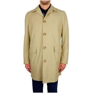 Aquascutum, Mantels, Heren, Beige, L, Stijlvolle Beige Trenchcoat