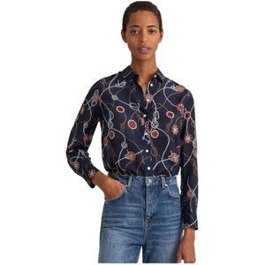 Gant, Blouses & Shirts, Dames, Veelkleurig, XS, Katoen, Gedrukt katoenen en zijden overhemd