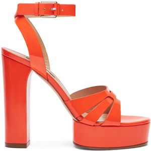 Casadei, Schoenen, Dames, Rood, 36 1/2 EU, Dramatische Platform Sandaal