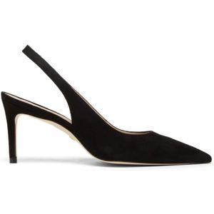 Stuart Weitzman, Schoenen, Dames, Zwart, 36 1/2 EU, Suède, Stijlvolle Suede Slingback Pump