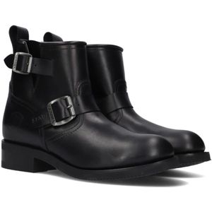 Sendra, Schoenen, Dames, Zwart, 39 EU, Zwarte Bikerboots met Metalen Gespen