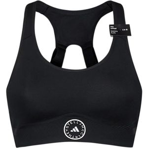 Adidas by Stella McCartney, Zwarte Top met Verstelbare Bandjes en Mesh Voering Zwart, Dames, Maat:S