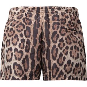 Dolce & Gabbana, Badkleding, Heren, Veelkleurig, L, Leopard Print Swim Shorts