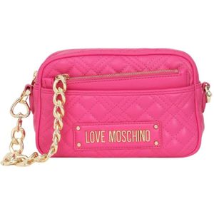 Love Moschino, Tassen, Dames, Roze, ONE Size, Gewatteerde PU Cross Body Tas