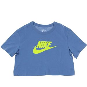 Nike, Essential Crop Icon T-Shirt Indigo Blauw, Dames, Maat:L