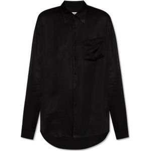 MM6 Maison Margiela, Shirt met opening Zwart, Dames, Maat:S