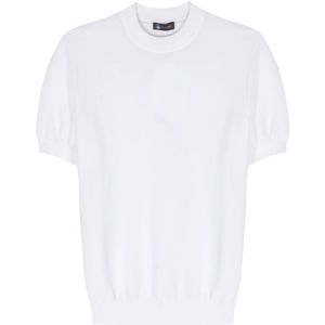 Colombo, Tops, Heren, Wit, XL, Katoen, Italiaans Katoenen T-shirt