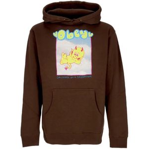 Obey, Sweatshirts & Hoodies, Dames, Bruin, S, Bruine Daydream Drifting Hoodie Fleece