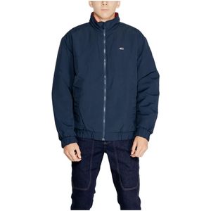 Tommy Hilfiger, Jassen, Heren, Blauw, L, Blauwe Bedrukte Ritsjas Mannen Herfst/Winter