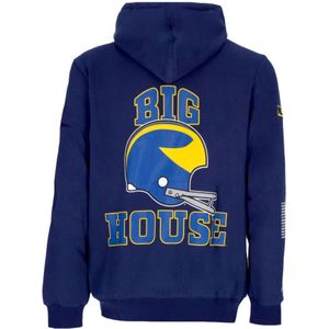 Mitchell & Ness, Sweatshirts & Hoodies, Heren, Blauw, L, Wol, Michigan Wolverines Fleece Hoodie Navy