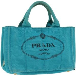 Prada Vintage, Pre-owned Canvas prada-bags Blauw, Dames, Maat:ONE Size