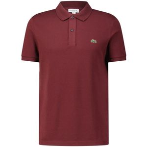 Lacoste, Tops, Heren, Rood, L, Katoen, Slim-Fit Katoenen Polo Shirt