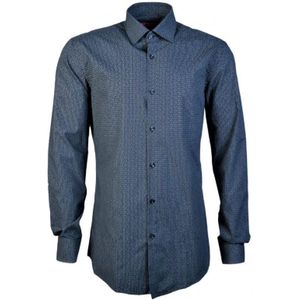 Hugo Boss, Overhemden, Heren, Blauw, S, Leer, Formeel overhemd