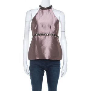 Burberry Vintage, Pre-owned, Dames, Paars, S, Satijn, Pre-owned Satin tops