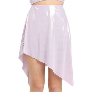 4Giveness, Lila Midi Rok Iridescent Lycra Paars, Dames, Maat:M