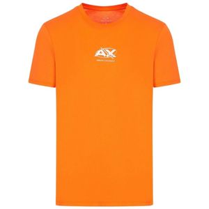 Armani Exchange, Tops, Heren, Oranje, L, Katoen, Klassiek Heren T-Shirt