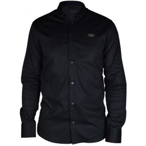 Philipp Plein, LS Iconic Zwart Shirt met Diamond Cut Zwart, Heren, Maat:S